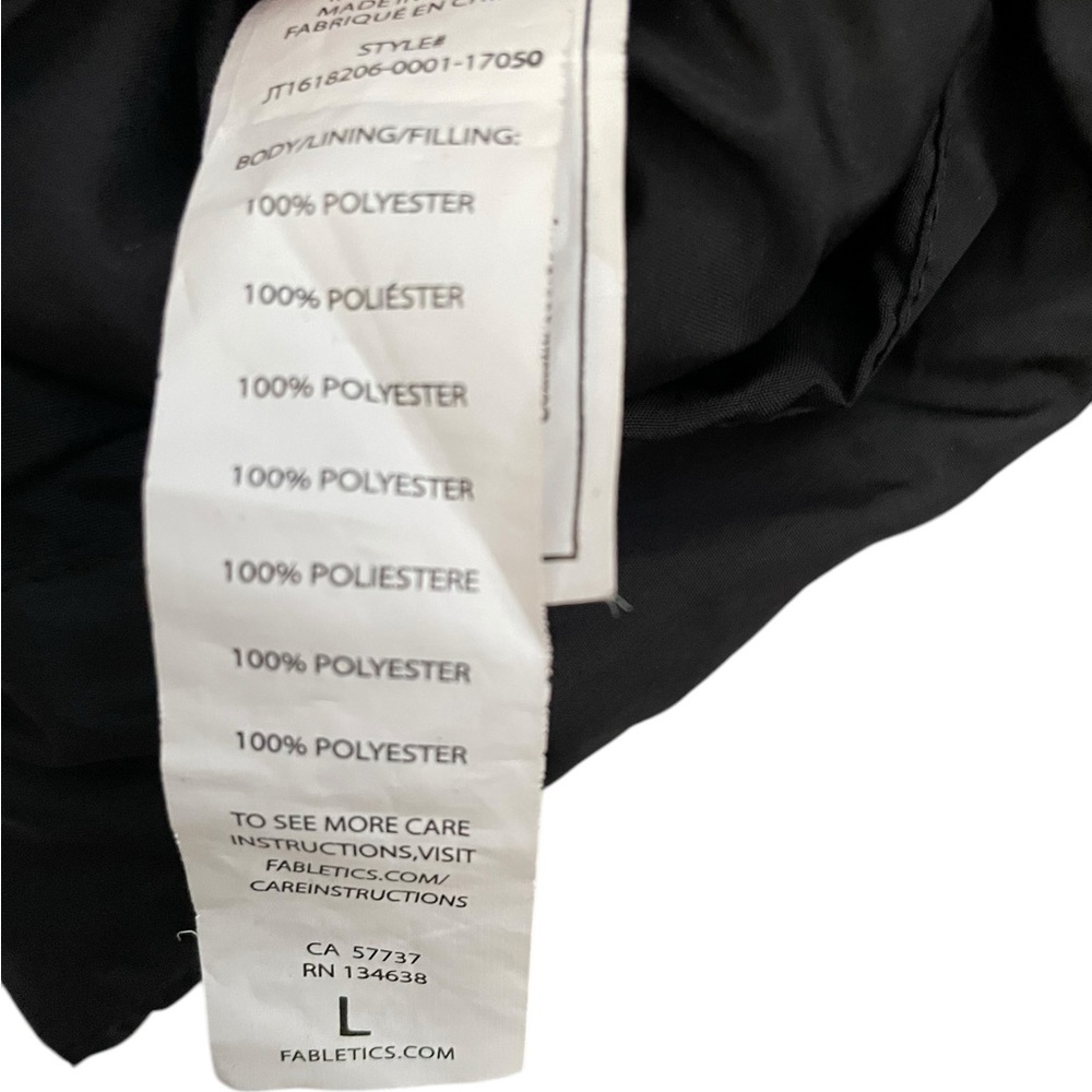 Fabletics Essential Long Black Quilted Puffer Siz… - image 5